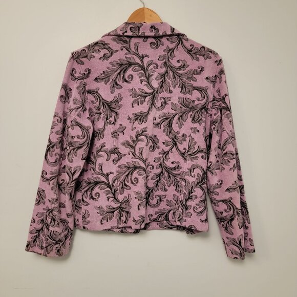 CMC Jacket Color‎ Me Cotton USA Pale Purple Floral Print Soft Tapestry Blazer - Picture 2 of 6